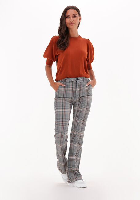 Braune MINUS Schlaghose CARMA CHECK FLARED PANTS - large
