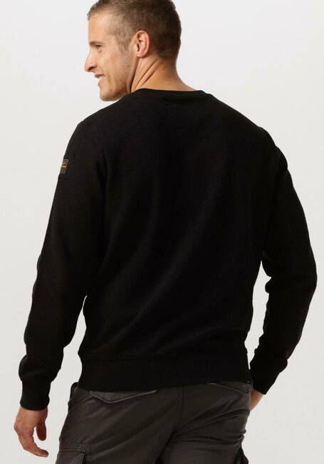 Schwarze PME LEGEND Pullover CREWNECK SLUB-LOOK JACQUARD SWEAT - large