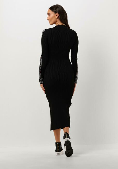 Schwarze TOMMY JEANS Midikleid TJW TAPING SWEATER MIDI DRESS - large