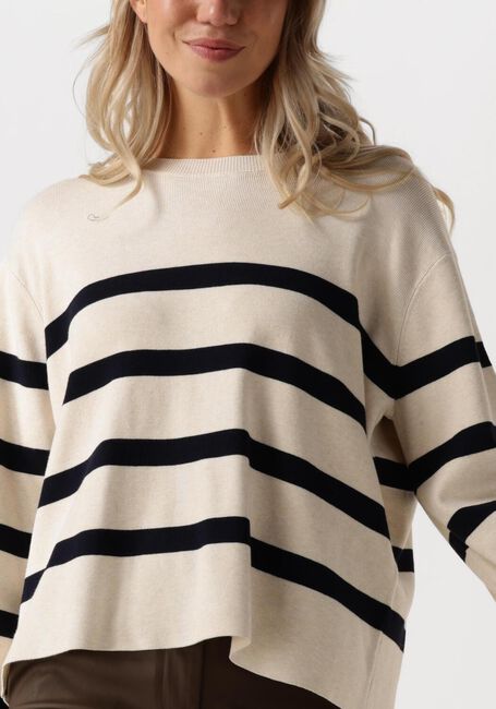 Weiße SUMMUM Pullover STRIPED SWEATER SOFT VISCOSE POLYAMIDE KNIT - large