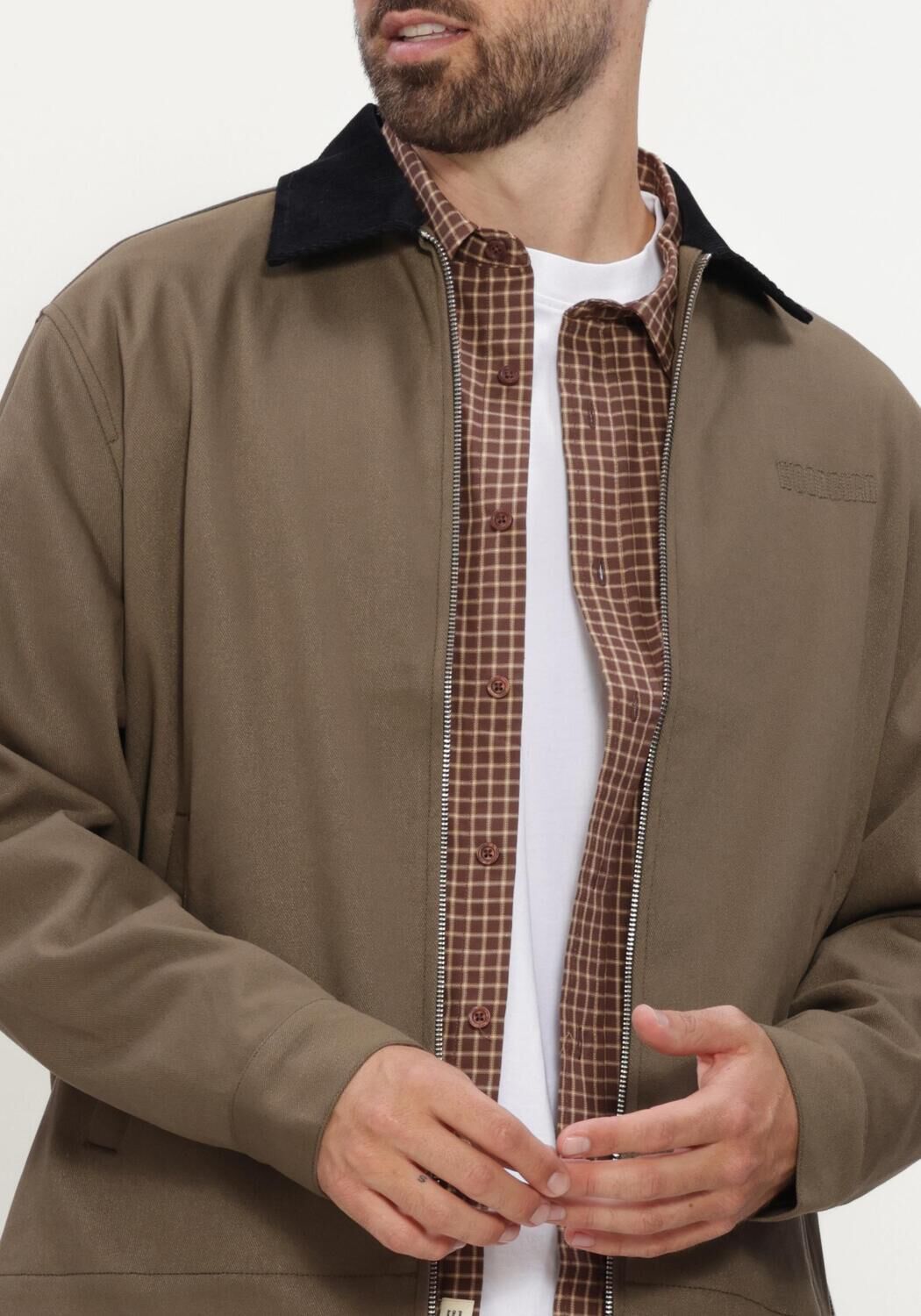 Khaki WOODBIRD Jack WBPON NICKLE WORK JACKET - large