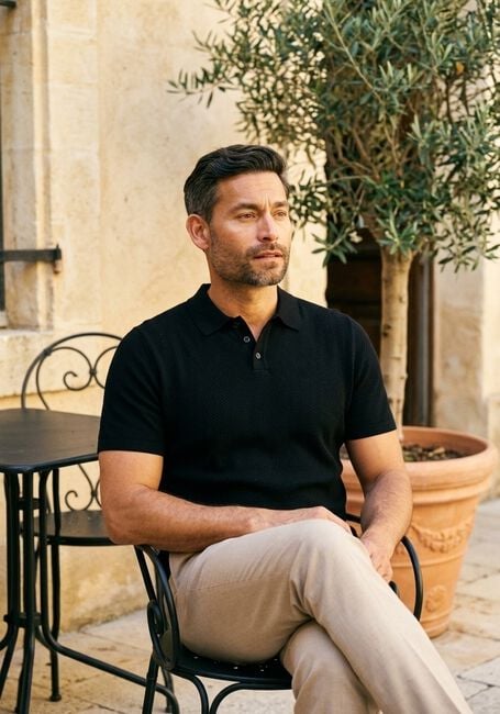 Schwarze DRYKORN Polo-Shirt TRITON 420187 - large