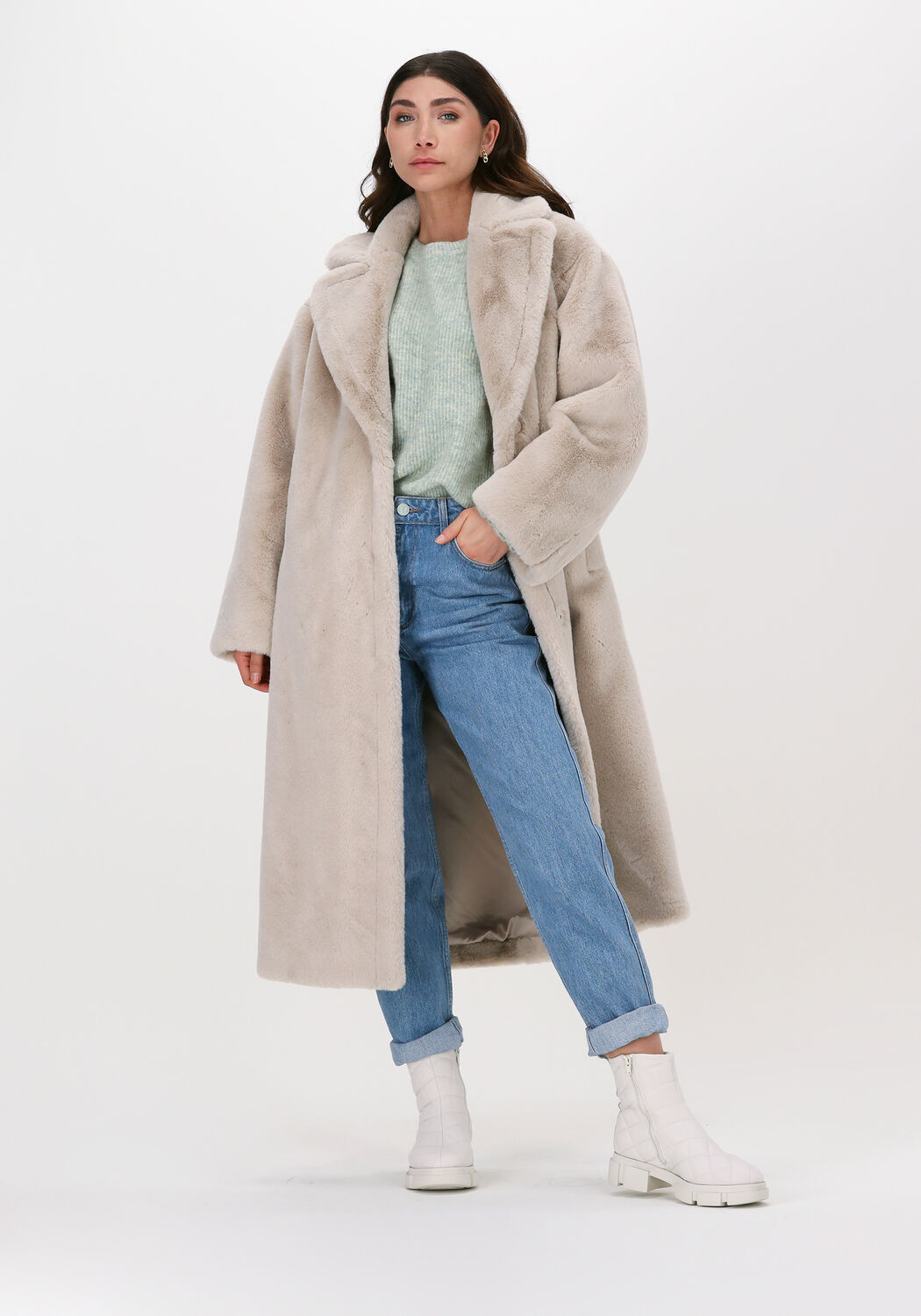 Yas faux fur coat on sale