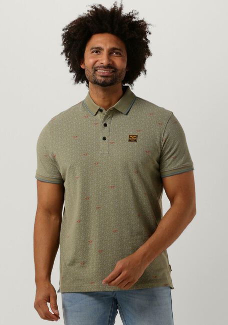 Olive PME LEGEND Polo-Shirt SHORT SLEEVE POLO FINE PIQUE ALL OVER PRINT - large