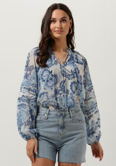 Blaue GUESS Blusen LS GILDA TRIM TOP - large