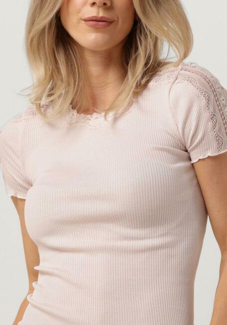 Hell-Pink ROSEMUNDE T-shirt BENITA SILK T-SHIRT W/ LACE - large