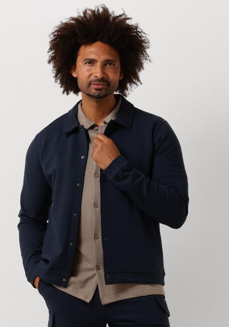 Dunkelblau PURE PATH Overshirt PUNTA COACK SHIRT WITH PRESS BUTTONS AND FRONT PRINT - large