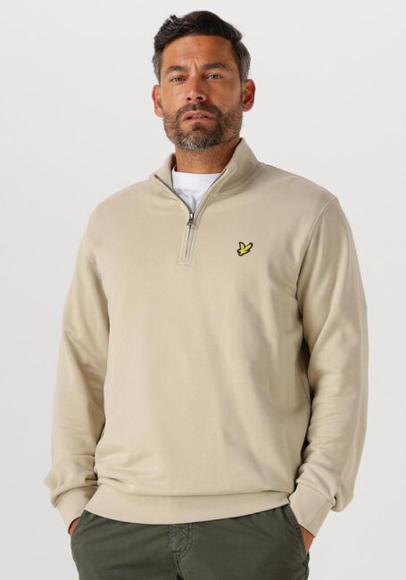 Taupe LYLE & SCOTT Sweatshirt LOOPBACK QUARTER ZIP SWEAT - large
