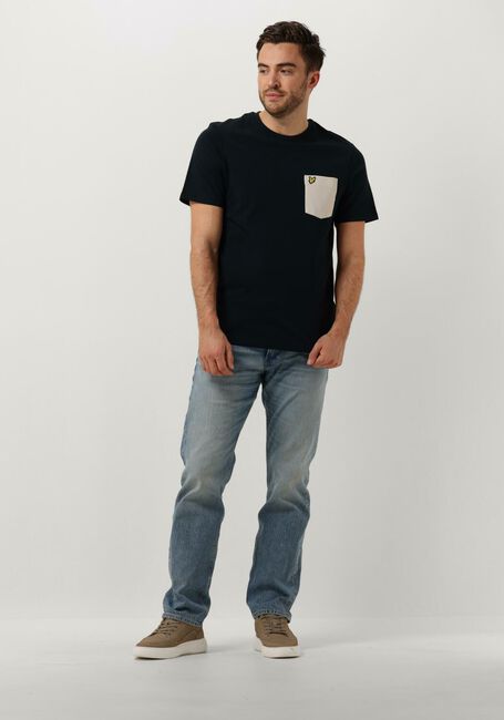 Dunkelblau LYLE & SCOTT T-shirt CONTRAST POCKET T-SHIRT - large