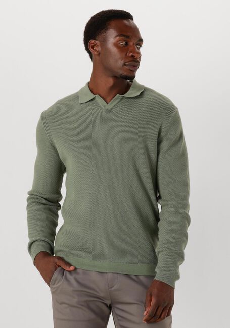 Olive DSTREZZED Pullover KOSTAS LONGSLEEVE POLO - large