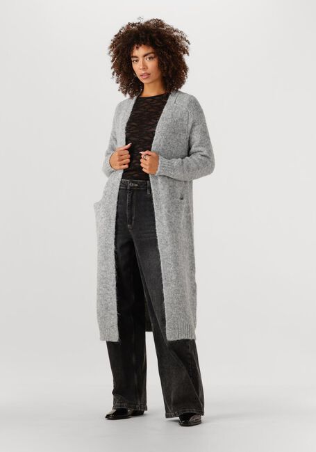 Hellgrau OBJECT Strickjacke OBJMILU LS LO LONG KNIT CARDIGAN - large