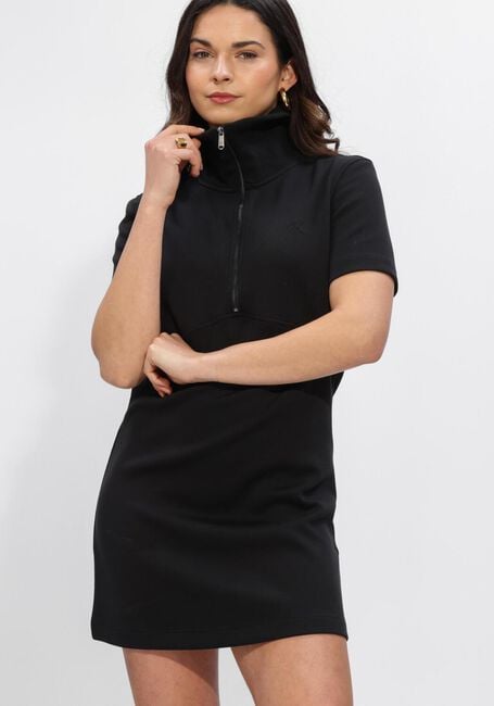 Schwarze CALVIN KLEIN Minikleid SS SPACER MIXED MEDIA RIB MOCK - large