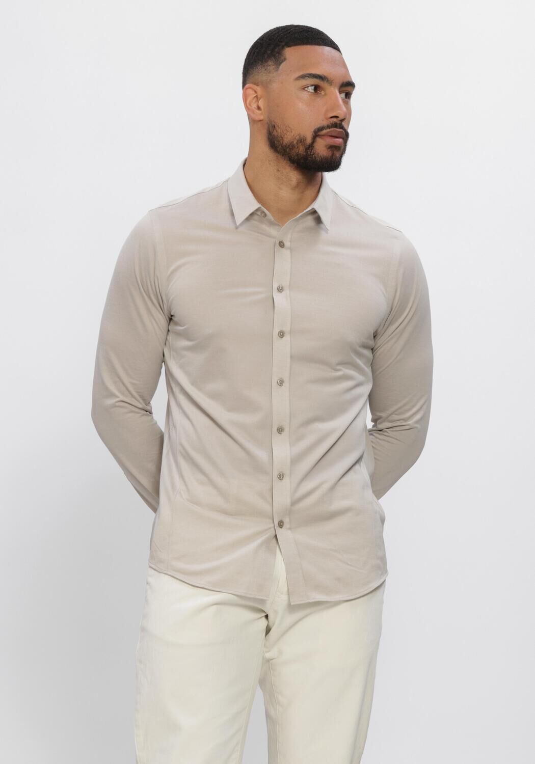 Beige CAST IRON Casual-Oberhemd CF TECH FINE JERSEY - large