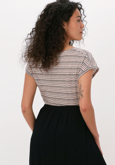 Beige BY-BAR T-shirt MILA LINEN STRIPE - large