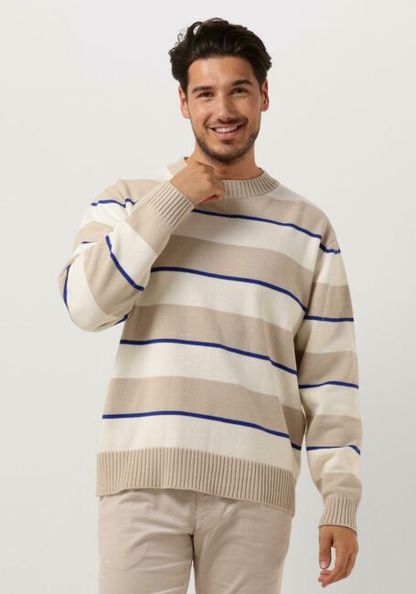 Sand WOODBIRD Pullover WBKURT STRIPE CREW - large