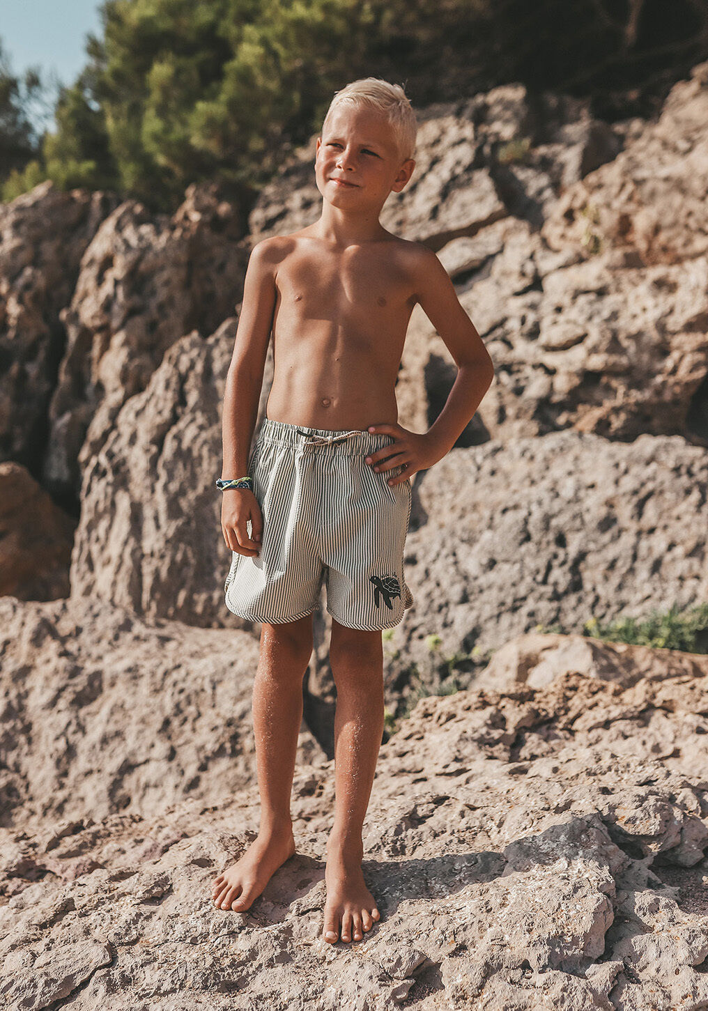 Olive SALTED STORIES Badehosen SEERSUCKER SWIM SHORT - large