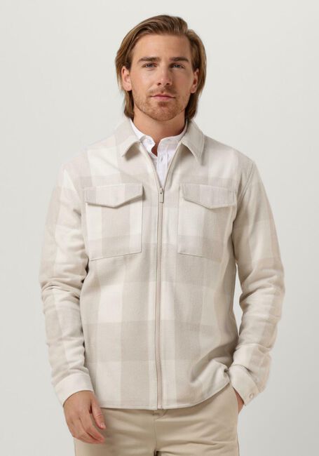 Sand PUREWHITE Overshirt CHECK SHIRT WITH ZIPPER AT FRONT AND POCKETS AT CHEST - large