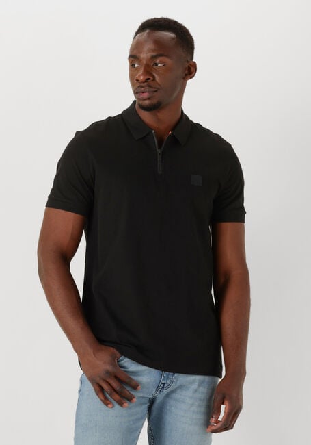Schwarze BOSS ORANGE Polo-Shirt PASSERZIP - large