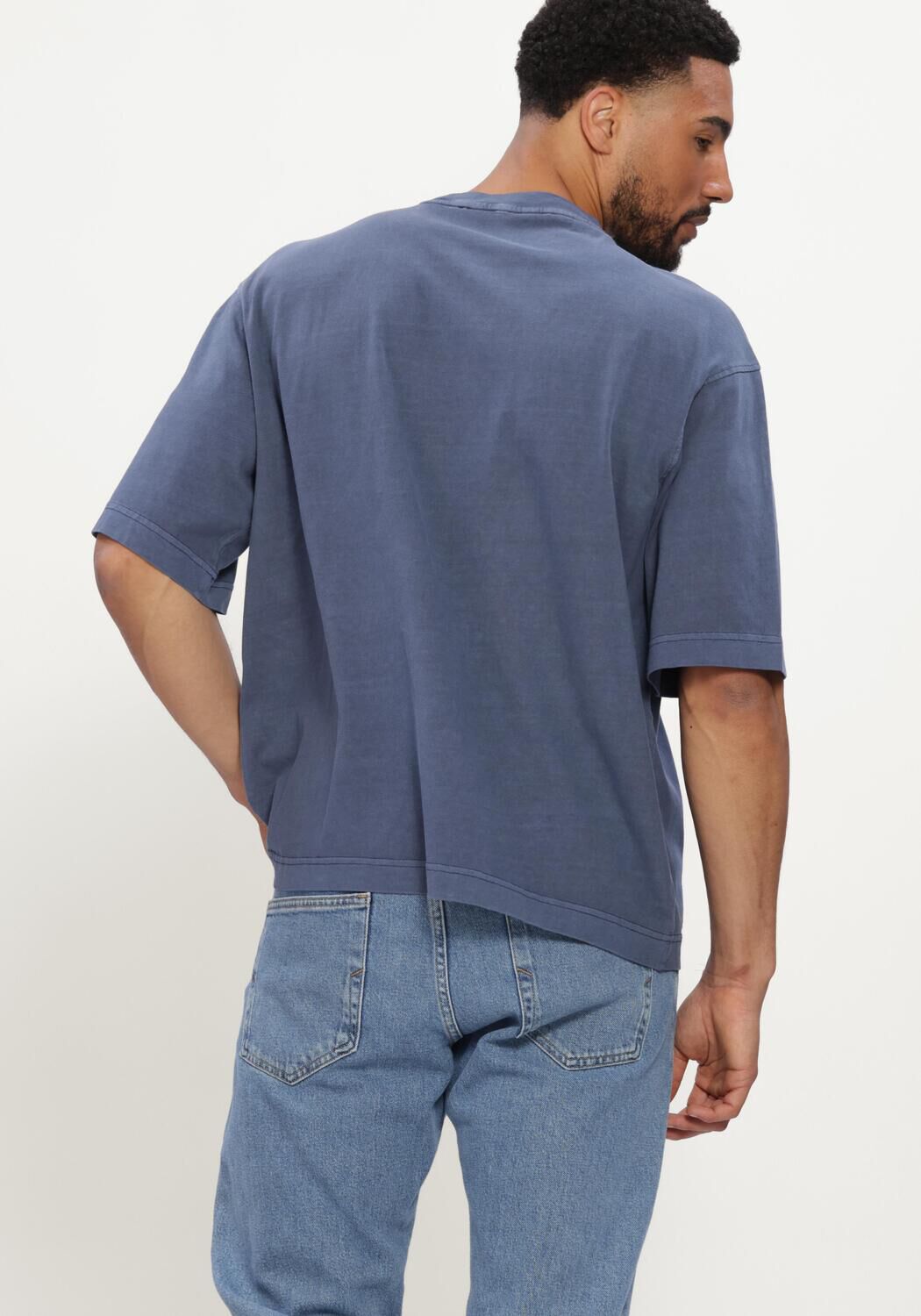 Blaue SELECTED MEN T-shirt SLHBOXYCORY SS O-NECK TEE - large