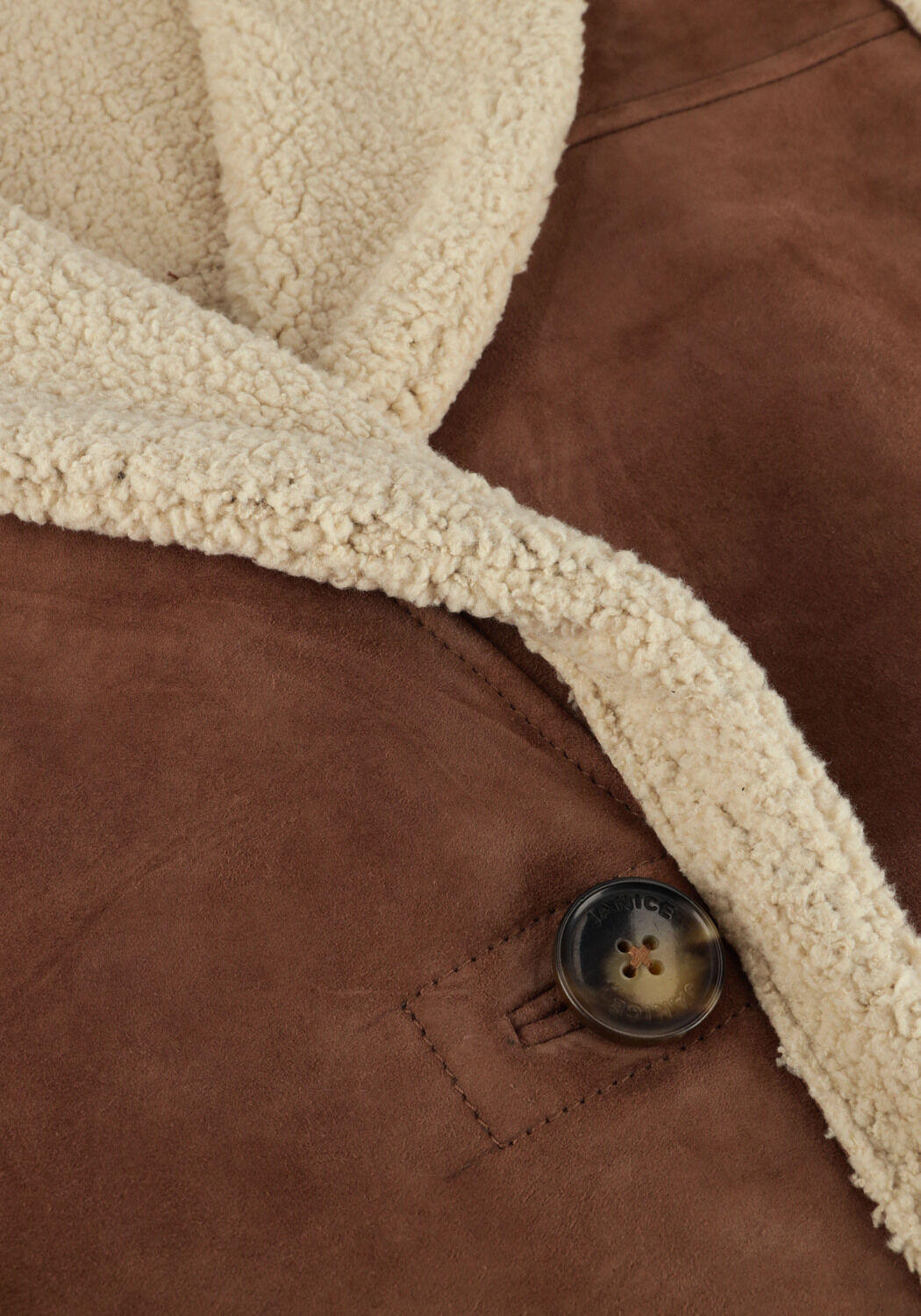 Braune JANICE Gilet LAMMY VEST DAMES JUSTIN SUEDE - large