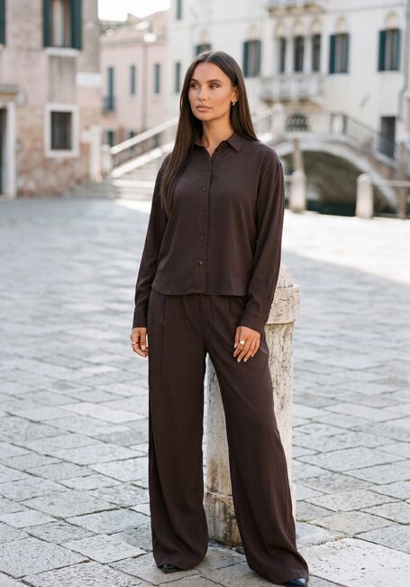 Braune BY-BAR Weite Hose NEMO SATIN STRIPE PANTS - large