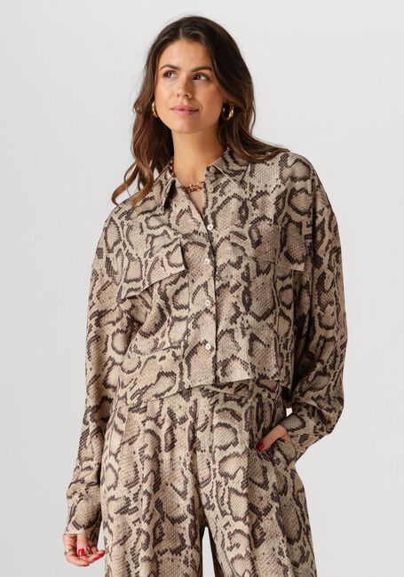 Sand ALIX THE LABEL Blusen LADIES WOVEN SNAKE TWILL BLOUSE - large