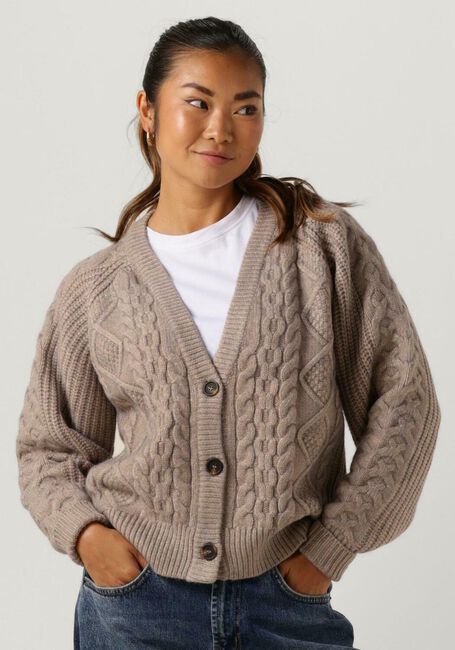 Beige CO'COUTURE Strickjacke NEW ROW CABLE CARDIGAN KNIT - large