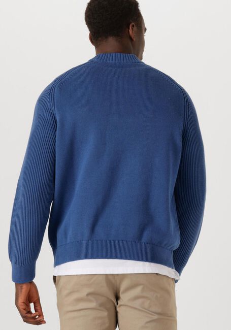 Blaue SELECTED HOMME Pullover SLHDERECK LS KNIT RELAXER RIB MOCK NECK - large