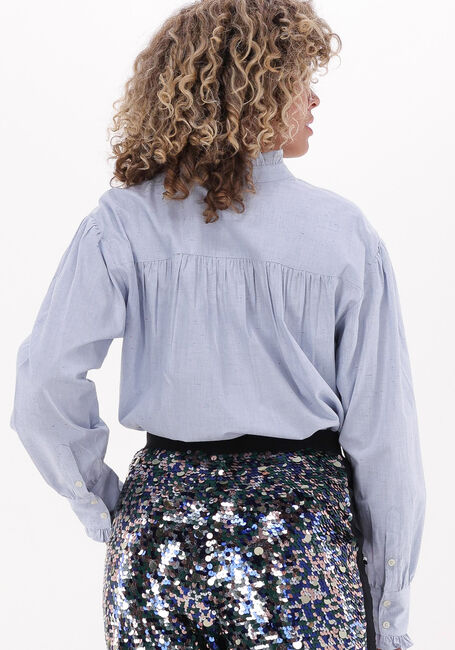 Hellblau SCOTCH & SODA Blusen RUFFLE PLACKET SEASONAL SHIRT - large