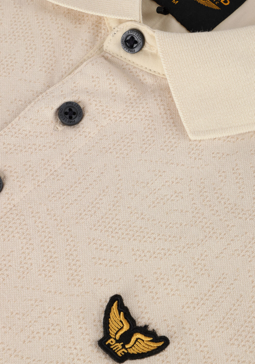 Beige PME LEGEND Polo-Shirt SHORT SLEEVE POLO JACQUARD JERSEY - large