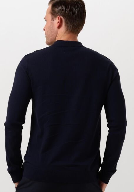 Dunkelblau SELECTED HOMME Polo-Shirt SLHBERG LS HALF ZIP POLO - large