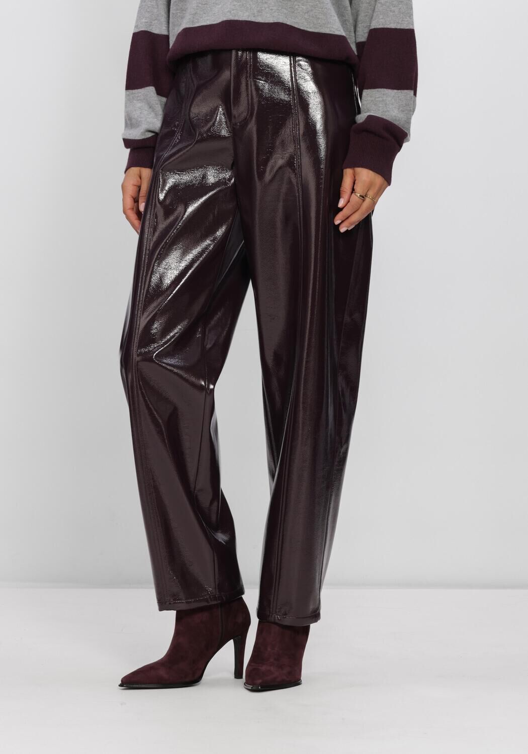 Bordeaux DANTE6 Hose SCENE PATENT FAUX LEATHER PANTS - large
