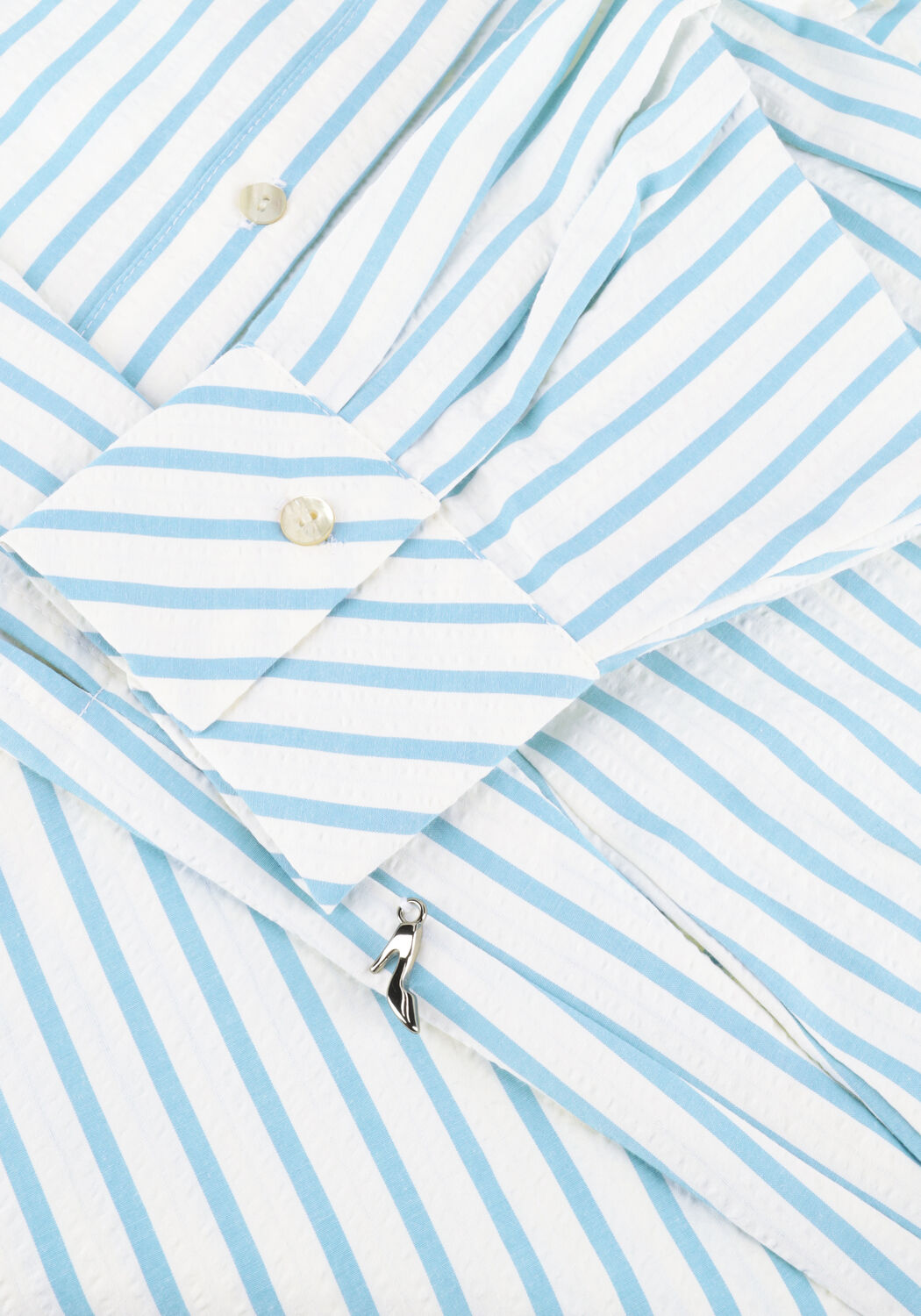 Wei&szlig;e JANSEN AMSTERDAM Blusen MICKY BLOUSE SA 751 STRIPE LONG SLEEVE SEQUINS AT COLLAR - large