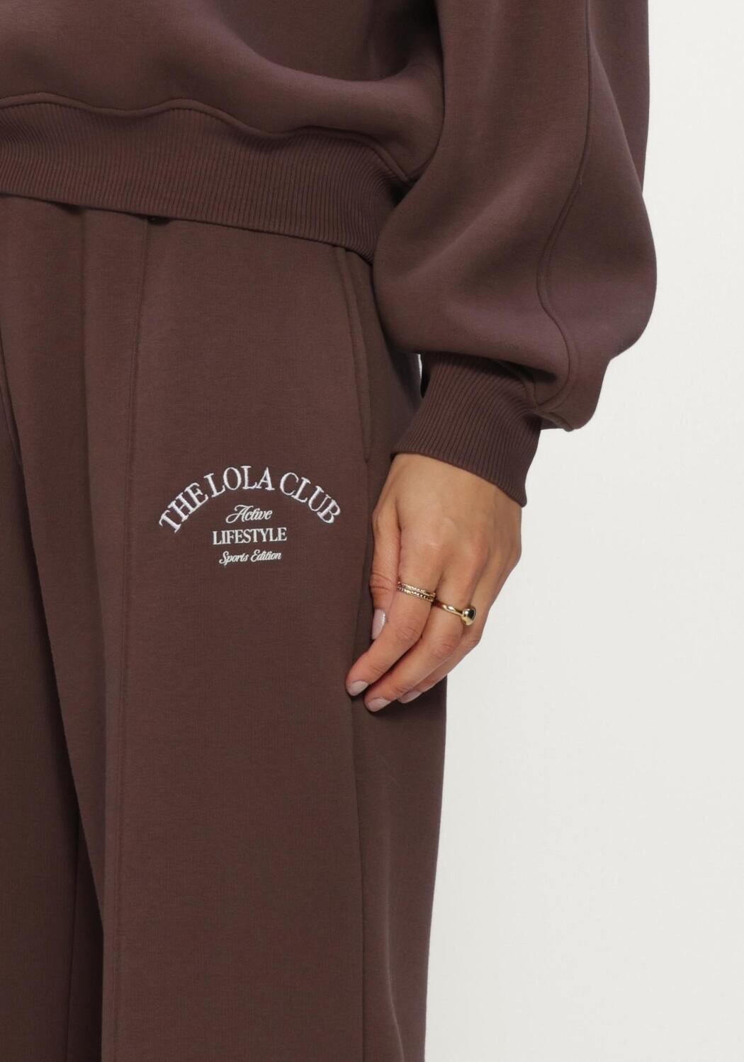 Braune THE LOLA CLUB Schlaghose EBONY PANTS - large