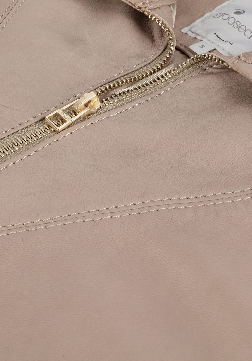 Taupe GOOSECRAFT Lederjack ROSA BLOUSE - large