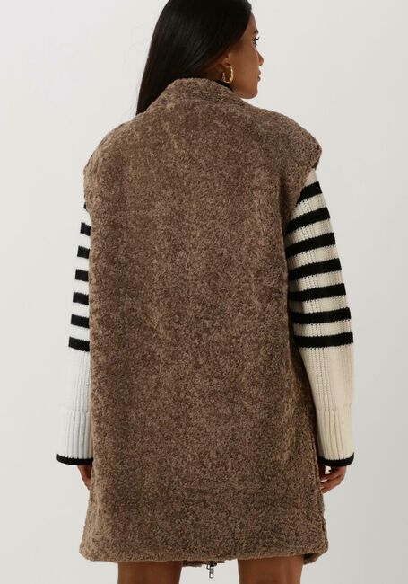 Braune CO'COUTURE Gilet VERONIC FUR - large