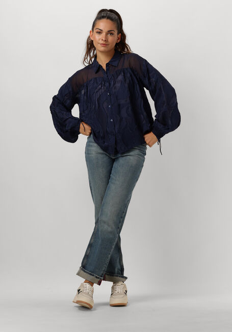 Blaue POM AMSTERDAM Blusen JAQCUARD MIDNIGHT BLUE - large