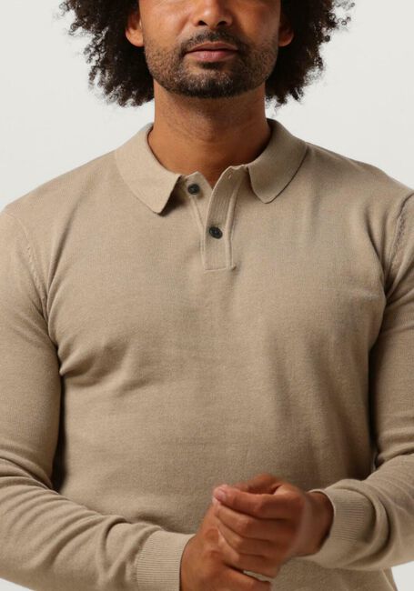 Sand SELECTED HOMME Pullover SLHREG-DAN KNIT LS POLO O - large