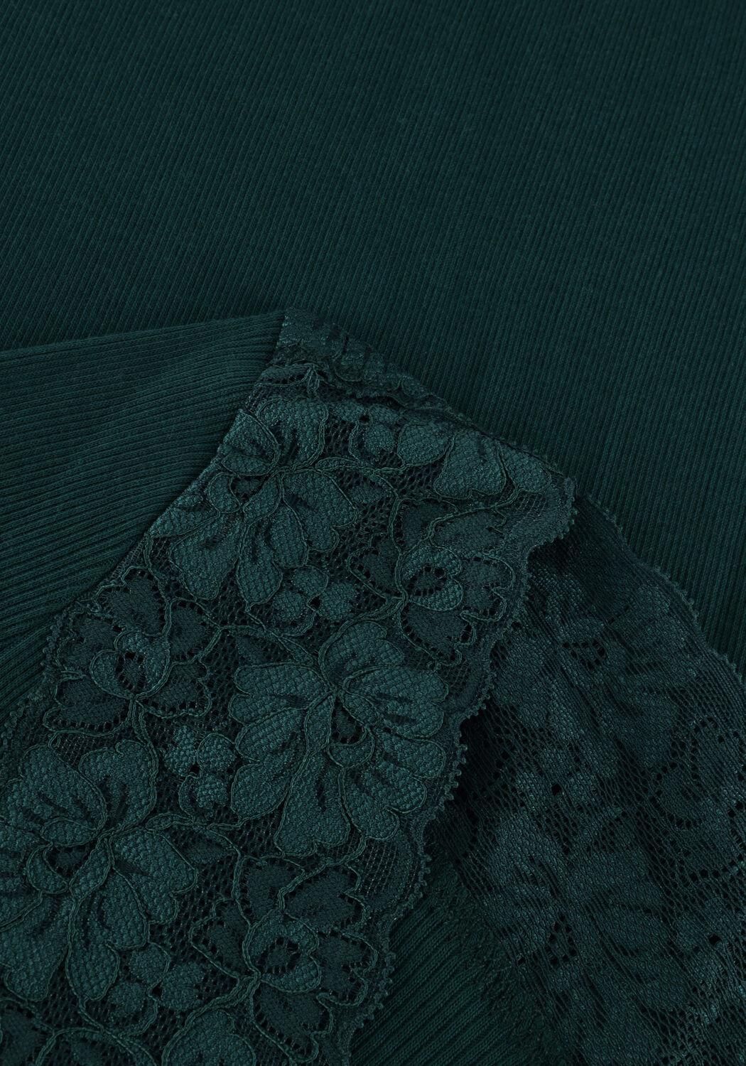 Dunkelgr&uuml;n ROSEMUNDE Tops & T-shirts BERNADINE ORGANIC T-SHIRT LACE - large