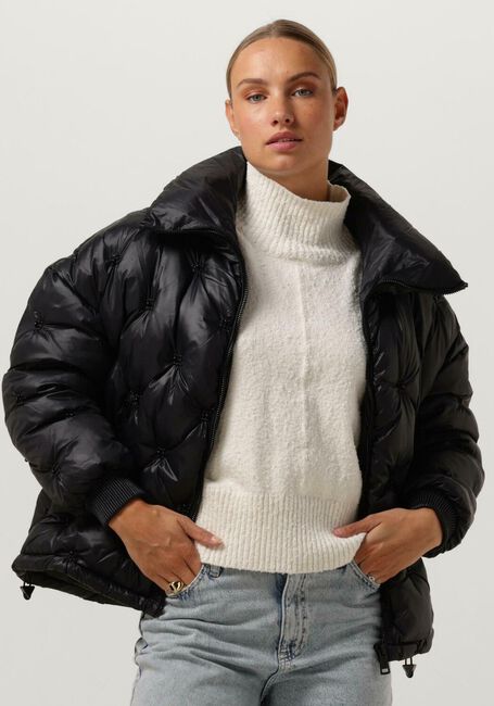 Schwarze GUESS Wattierte Jack PERLA EMBELLISHED PUFFA - large