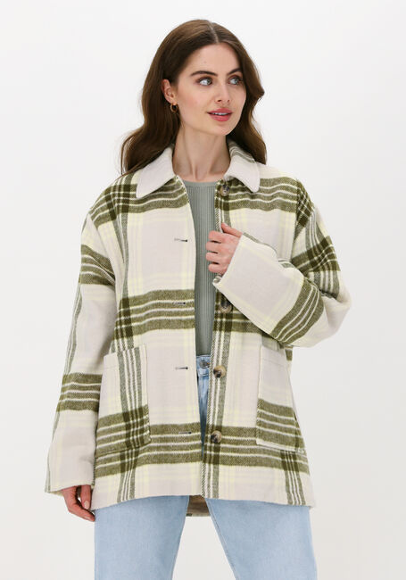 Beige SELECTED WOMEN Jack NIKITA CHECK SHIRT JACKET - large