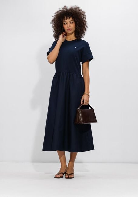 Dunkelblau TOMMY HILFIGER Midikleid CODY MID MEDIA C-NK MIDI DRESS - large