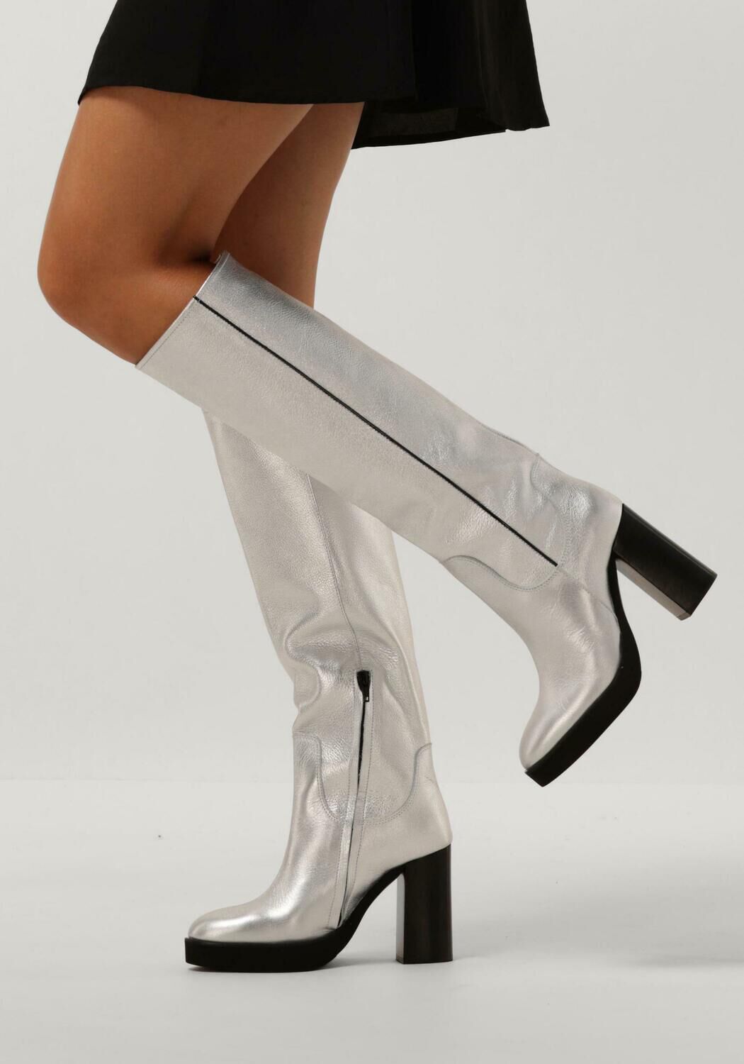 Silberne NUBIKK Hohe Stiefel HAILEY RHODE - large