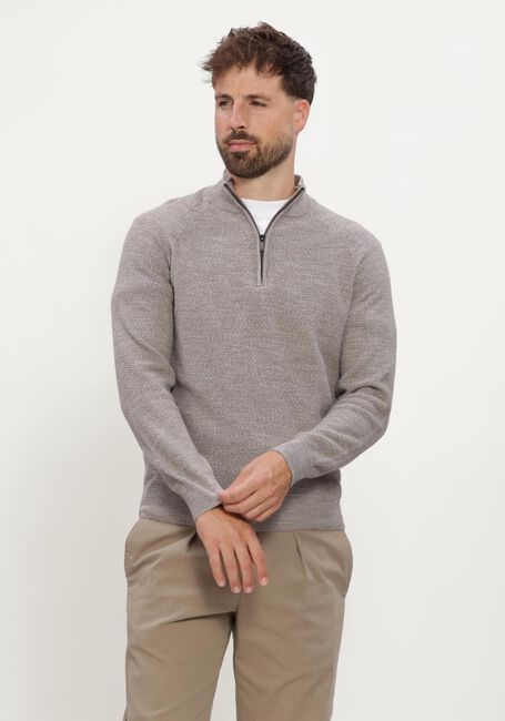 Taupe GENTILUOMO Pullover TURTLE ZIP LS - large