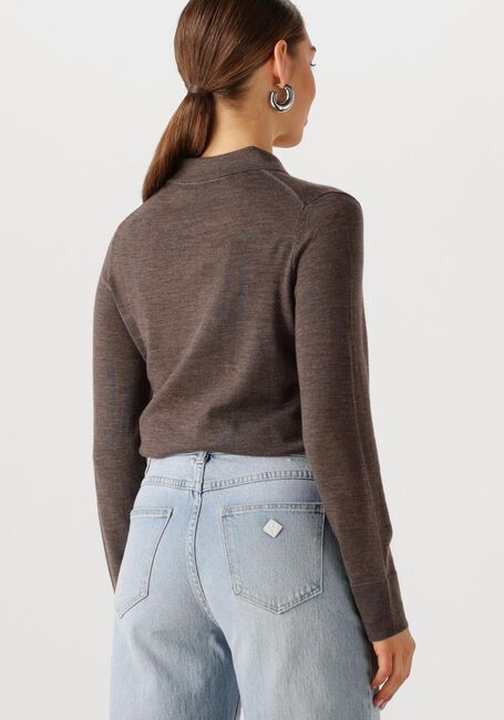 Braune SELECTED FEMME Tops & T-shirts SLFTHEA LS KNIT MERINO COLLAR NECK - large