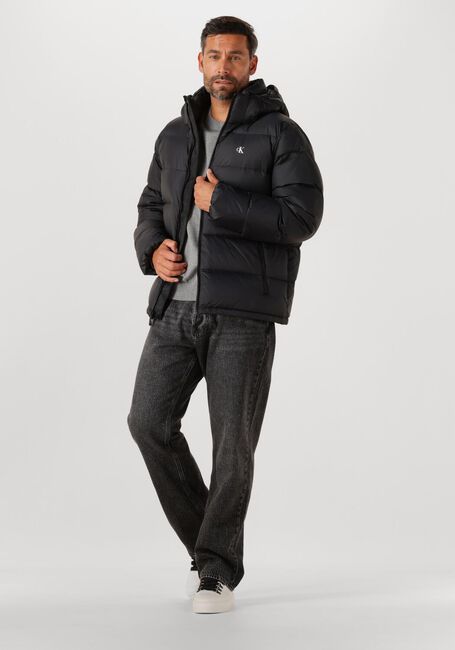 Schwarze CALVIN KLEIN Wattierte Jack LS NYLON ZIP OFF HOOD DOWN PURRFER - large