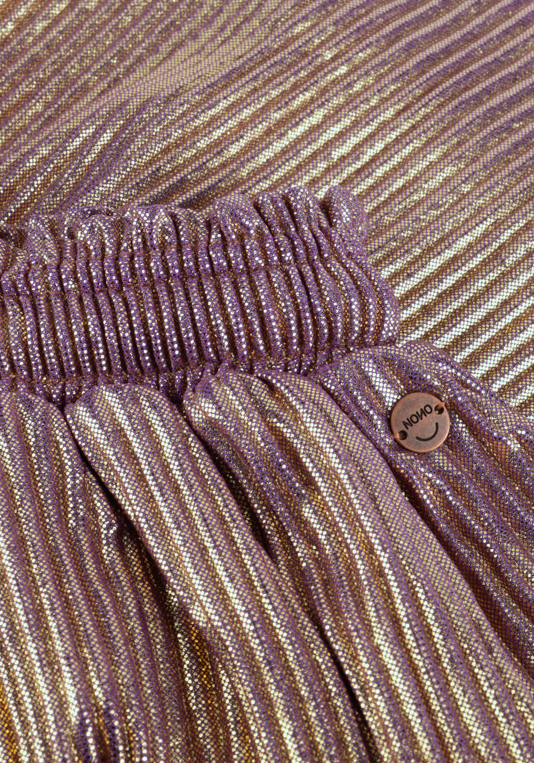 Goldfarbene NONO Minirock NELE METALLIC PLISSEE SKIRT - large