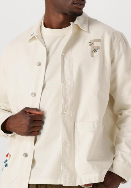 Nicht-gerade weiss FORÉT Overshirts ROWAN EMBROIDERY CANVAS OVERSHIRT - large