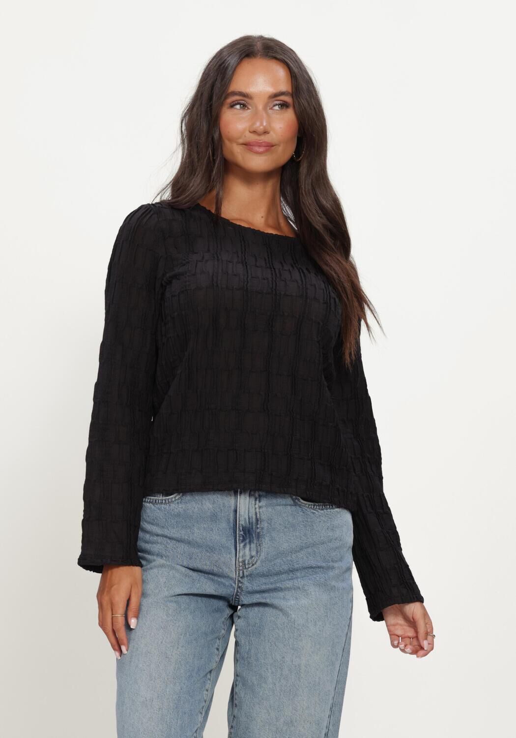 Schwarze OBJECT Top OBJEVIE L/S RE TOP NOOS - large