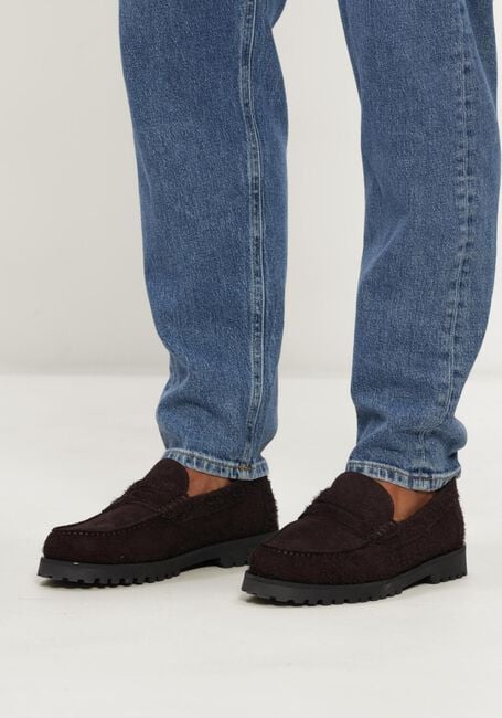 Braune LES DEUX Slipper HAIRY SUEDE LOAFER - large